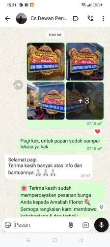 Testimonial Papan Bunga Pernikahan cigintung